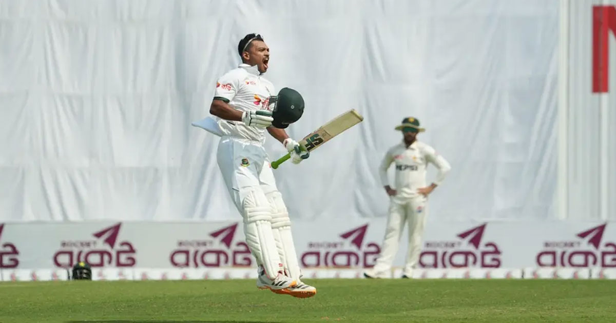 ৫ ম্যাচে চতুর্থ সেঞ্চুরি করলেন শান্ত, ছুটছে বাংলাদেশও