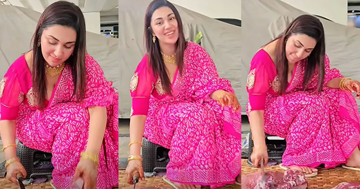 মাংস কাটায় ব্যস্ত অপু বিশ্বাস, ভিডিও ভাইরাল